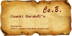 Csanki Barabás névjegykártya
